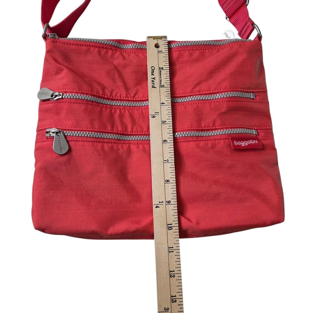 Baggallini Coral Nylon Travel Crossbody Bag/Purse Multiple Zippers Utility - Picture 12 of 13